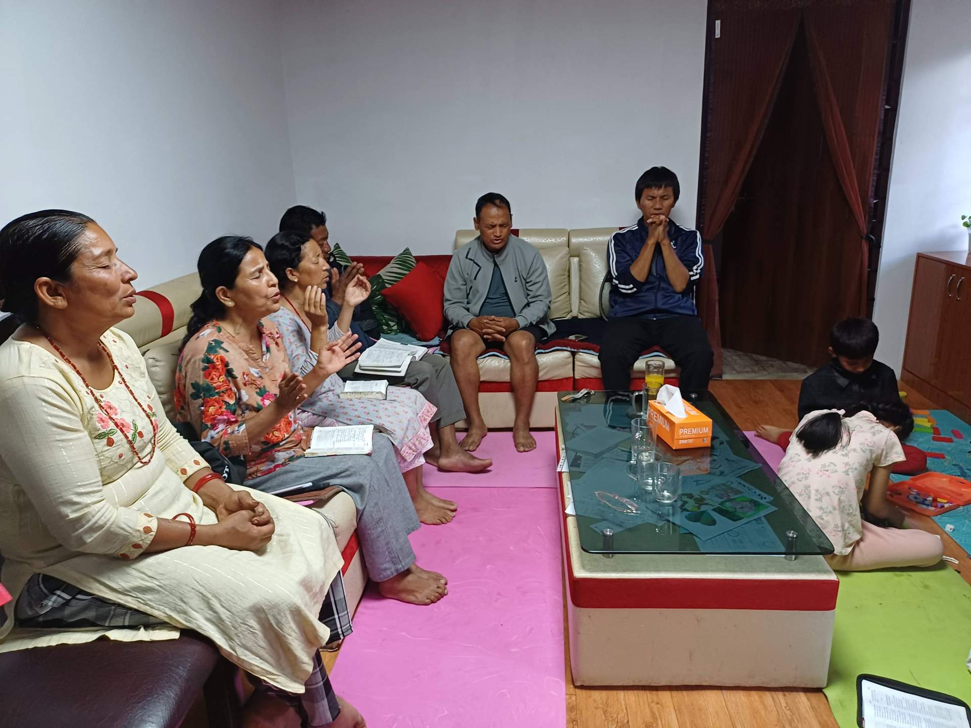 New Nepalese believers from western Nepal gather for prayer and discipleship training in the home of IGO evangelists Phendey Gurung and Rodha Lama. They will soon return to their villages to start home churches.
