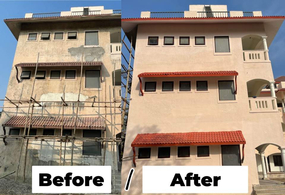 “Before” and “after” pictures demonstrate the successful and much-needed maintenance project at Punjab Bible College, supported by friends of IGO.