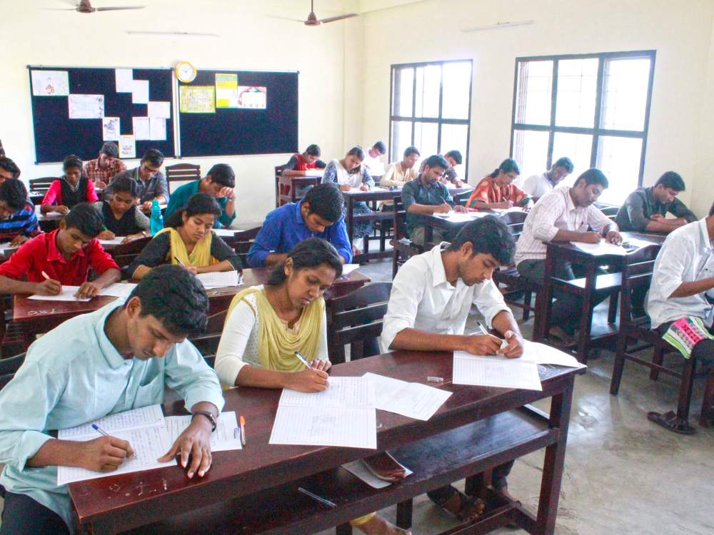 Exam time at India Bible College and Seminary.