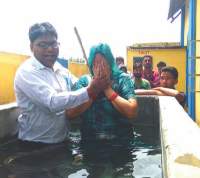 The baptism of Ashok Kumar’s sister, Mrs. Jagwanti.
