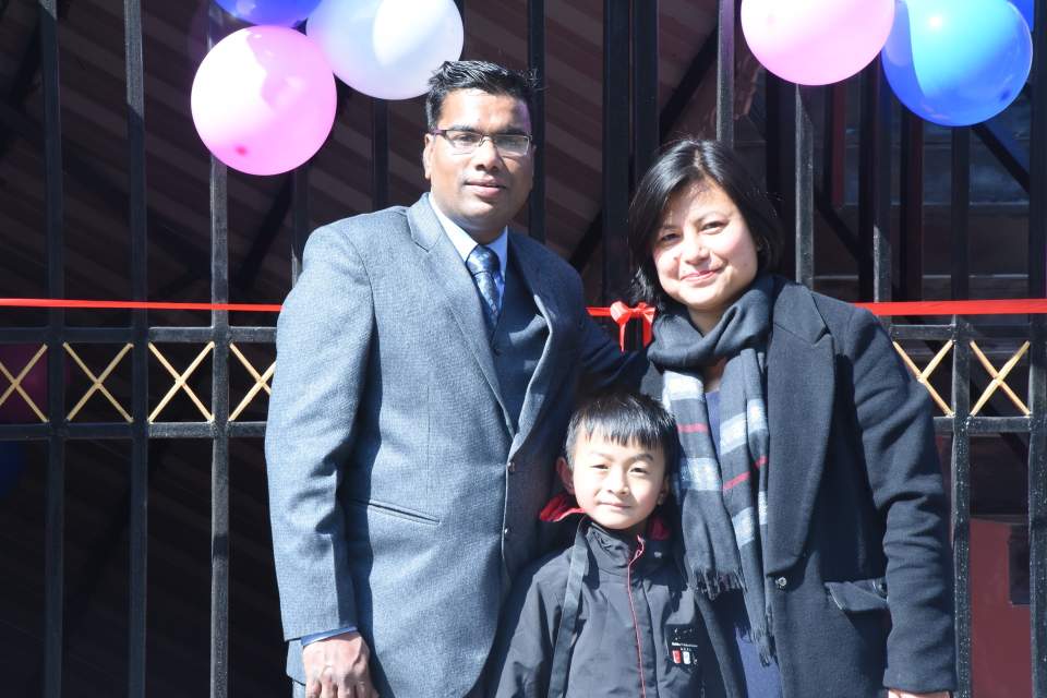 Pastor Pradeep Kumar with his wife Merilo and their son Joel.