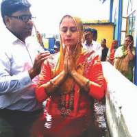 The baptism of Ashok Kumar’s sister, Mrs. Sanju.